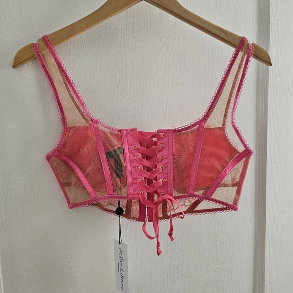 NWT For Love & Lemons Hibiscus Embroidery Bustier - Picture 2 of 7